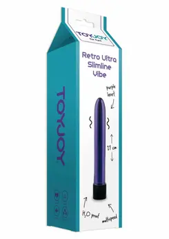 ToyJoy Retro Ultra Slimline vibrator, kompaktan model za preciznu stimulaciju u srebrnoj boji