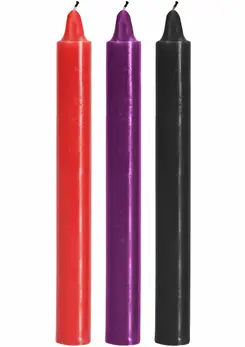 TOYJOY japanske sveće za kapanje, set od 3 komada, vosak niske temperature, višebojne