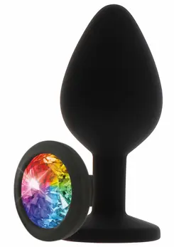 TOYJOY Rainbow Booty Jewel Large silikonski analni čep sa višebojnim draguljem