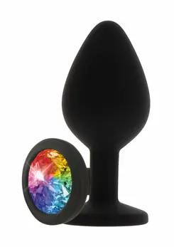 TOYJOY Rainbow Booty Jewel Small silikonski analni čep sa šarenim kristalom