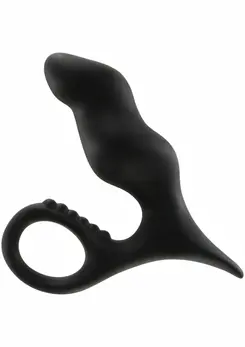 TOYJOY Bum Buster silikonski analni čep sa prstenom za izvlačenje, crni