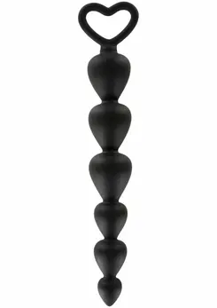 TOYJOY Bottom Beads silikonski fleksibilni analni lanac sa 6 kuglica crni