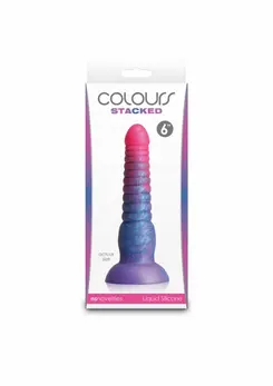 NS Novelties Colours Stacked silikonski dildo od 15 centimetara, trobojni dildo sa satenskom površinom