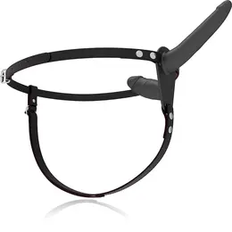 Fetish Submissive Double Penetrix Strap-On Black Adjustable Harness 21cm/11cm