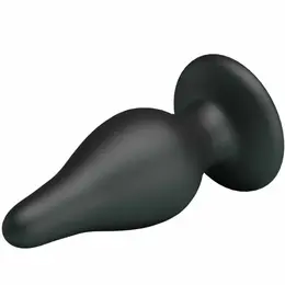 PRETTY LOVE Ergonomic Silicone Plug 15.4 cm Black with Suction Base