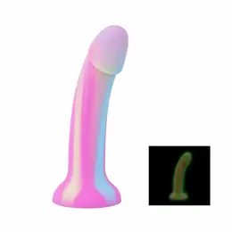Easytoys dildo Candy Swirl Pink od svetlećeg silikona, 18 cm