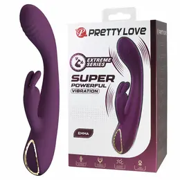 Pretty Love Emma Rabbit Rechargeable Silicone Vibrator Purple 10 Modes