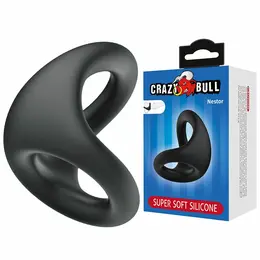 CRAZY BULL Nestor ergonomski dvostruki silikonski prsten za podršku, crni