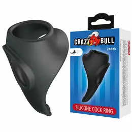 CRAZY BULL Zadok ergonomski silikonski prsten sa perinealnim masažerom, crni