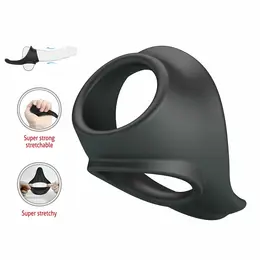 CRAZY BULL Zadok ergonomski silikonski prsten sa perinealnim masažerom, crni