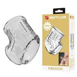 Pretty Love Short Transparent Anatomical Sleeve TPE Waterproof