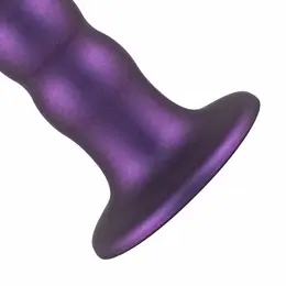 No-Parts metalik ljubičasti intimni silikonski model sa vakuum postoljem 17cm