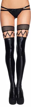 Marica Wetlook Stockings S/M with Fishnet Straps & Gold Accents