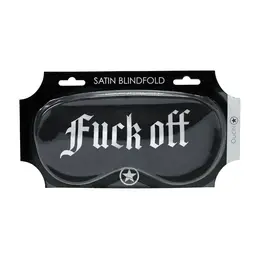 Shots Fuck Off Satin Eye Mask Black - Soft Adjustable Sleep Mask