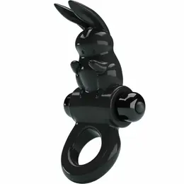 Pretty Love BI-210245 Intimate Ring with Rabbit Design, 10 Modes, Black