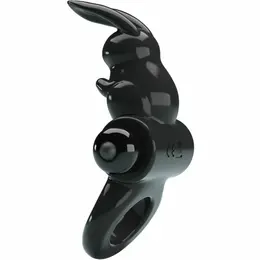 Pretty Love BI-210245 Intimate Ring with Rabbit Design, 10 Modes, Black