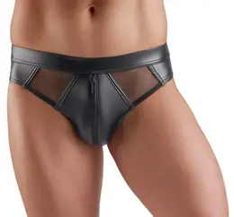Svenjoyment Wetlook muške slip gaćice sa rajsferšlusom napred i mrežastim detaljima M