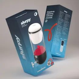 Crushious Slurpy 2-u-1 intimni aparat sa sistemom rotacije i lizanja, providni