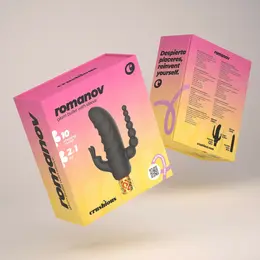 Crushious Romanov klasični vibrator, crno zlatni, sa silikonskom navlakom koja se skida