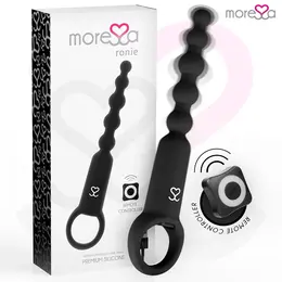 Moressa Ronie Black Remote-Controlled Anal Bead System - Silicone, 7 Modes