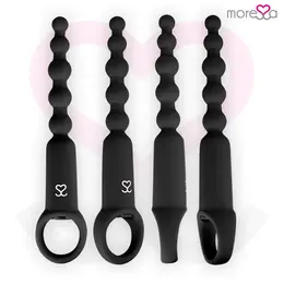 Moressa Ronie Black Remote-Controlled Anal Bead System - Silicone, 7 Modes