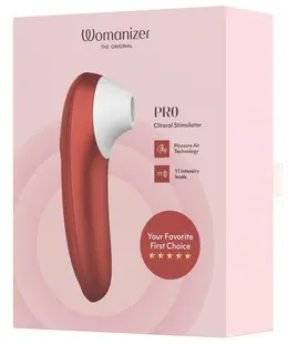 Womanizer Pro Red, kompaktni stimulator sa vazdušnom tehnologijom, 11 nivoa, vodootporan