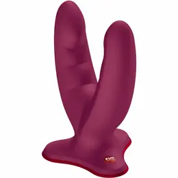 Fun Factory RYDE Double Model Wine Red, silikonski dildo kompatibilan sa harnessom, 22 cm