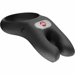 Fun Factory NOS crni - dvo-motorni intimni prsten, fleksibilni silikon, USB-C