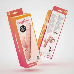 Crushious Ringlord Rabbit vibrirajući prsten roze, 3 pokretna prstena i 10 modova rada