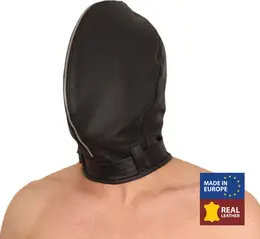 Red Leather premium kožna balaklava u crnoj boji, evropski model od biljno štavljene kože