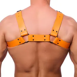 Red Leather Bulldog kožni harness L/XL narandžasti, podesivi sistem od prirodne goveđe kože