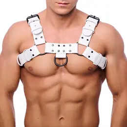 Red Leather kožni Bulldog harness S/M u beloj boji, podesivi erotski kaiševi od goveđe kože, proizvedeno u Evropi