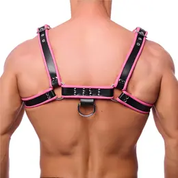 Red Leather premium kožni harness L/XL sa podesivim crnim i roze kaiševima