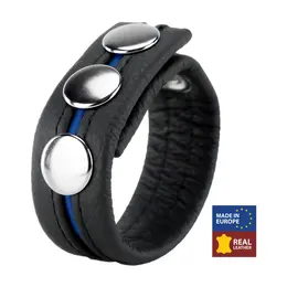 Red Leather plavi kožni prsten, širina 22 mm, kopčanje na drikere, proizvedeno u Evropi