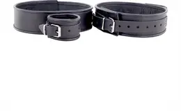Red Leather crni set fiksatora podesivi kaiševi za butine i ruke