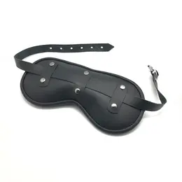 Red Leather crna kožna maska za oči, podesivi model sa postavom, 26x12 cm