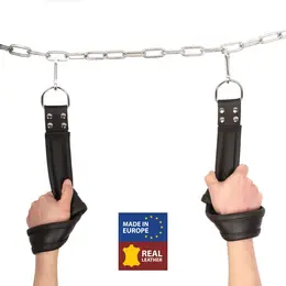 Red Leather premium kožne lisice za suspenziju u crnoj boji sa podesivim i izuzetno izdržljivim dizajnom