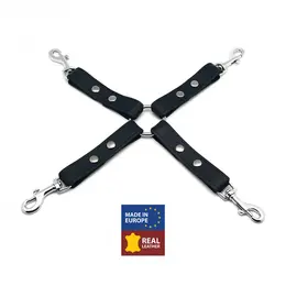 Red Leather kožni čvor sa kukama crni 16.5cm od biljno štavljene kože