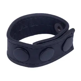 Cocky Adjustable Leather Band Black - Custom Fit Strap, 2.5 cm Wide