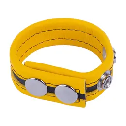 Red Leather Tippy podesiva kožna intimna traka žuta 2.3 cm sa kopčanjem na drikere