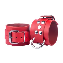 Red Leather premium kožne lisice crvene, podesive od 21 do 32 cm, širine 6 cm