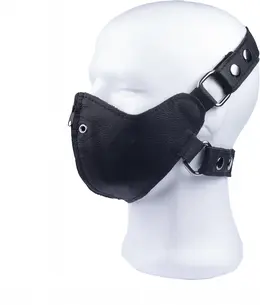 Red Leather kožna maska za lice sa rajsferšlusom u crnoj boji, podesiva, od goveđe kože