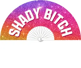 Shady Bitch šarena lepeza 64 cm, izdržljiv aksesoar od poliesterskog platna