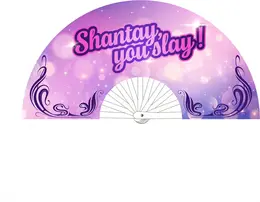 Shantay You Slay dekorativna lepeza na sklapanje 64cm ljubičasto platno