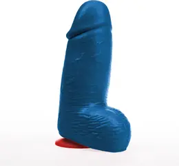 Dagr M plavi anatomski silikonski dildo od 19.5 cm sa vakuumskom bazom