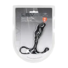 LEVELZ rebrasti silikonski masažer prostate sa čvrstim prstenom Model M crni, ergonomski rebrasti dizajn