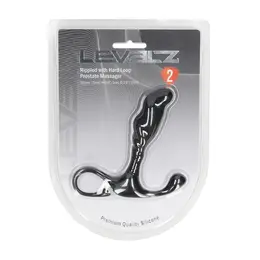 LEVELZ Rippled with Hard Loop intimni masažer S crni, ergonomski dizajn sa čvrstom omčom
