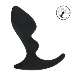 LEVELZ Double Ripple silikonski model za prostatu u crnoj boji sa fleksibilnim anatomskim dizajnom