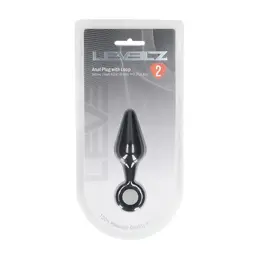 LEVELZ silikonski intimni čep S crni sa ergonomskom omčom za držanje