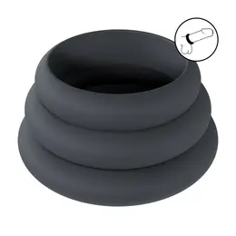 LEVELZ Wide O set silikonskih prstenova L/XL/XXL crni, sistem od 3 veličine